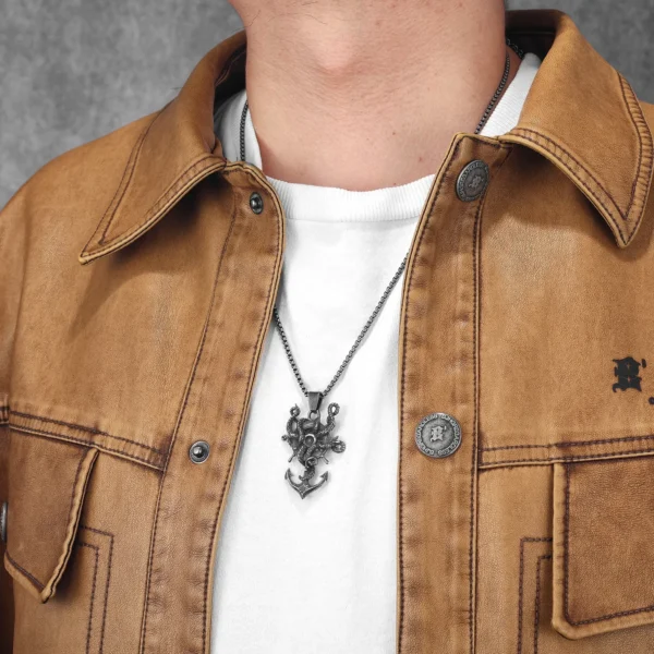 S89993b9196174e129305f9f8eb53cb02s.webp Vintage Octopus Anchor Men Necklaces Stainless Steel Pendant Chain Women Fashion Jewelry Punk New In Accessories Gifts Wholesale