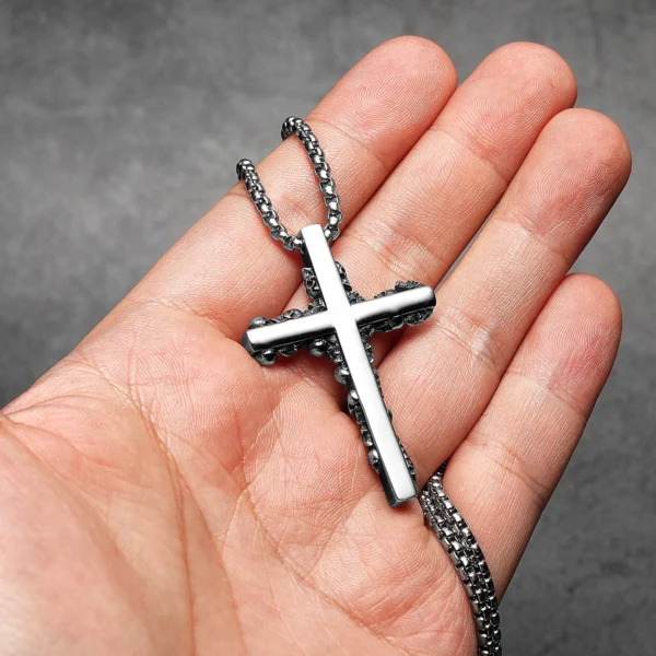 S8d08cd6021cb4558927ea85f18ca2836Q-3.webp Skull Cross Men Necklaces Stainless Steel Pendant Chain Women Fashion Jewelry Punk Unique New In Accessories Gifts Wholesale