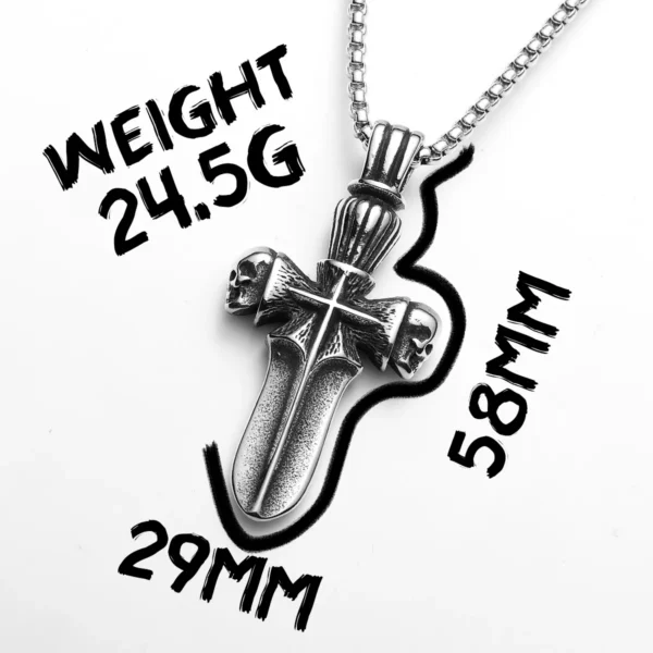 S8e778137d9d9460ab52337fd563e9b97m.webp Cross Skull Sword Men Necklaces Stainless Steel Pendant Chain Women Fashion Jewelry Punk New In Accessories Gifts Wholesale