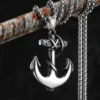Pirate Anchor Stainless Steel Jewelry Men Simple Necklaces with Pendant for Male Women Punk Hip Hop Accessories Gifts Wholesale