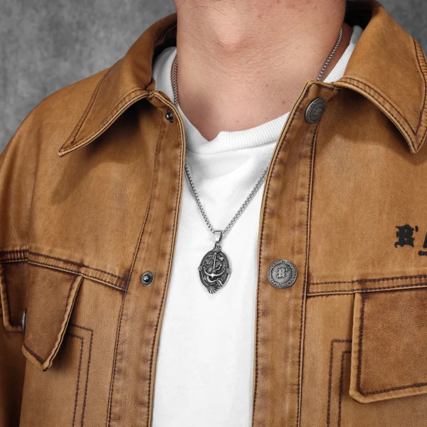 S9430b27d522d47c792c182a6c7b81f59g.webp Anchor Mermaid Amulets Men Necklaces Stainless Steel Pendant Chain Women Fashion Jewelry Punk New In Accessories Gifts Wholesale