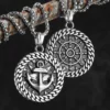 Round Anchor Rudder Men Necklaces Stainless Steel Pendant Chain Women Fashion Jewelry Punk New In Accessories Gifts Wholesale