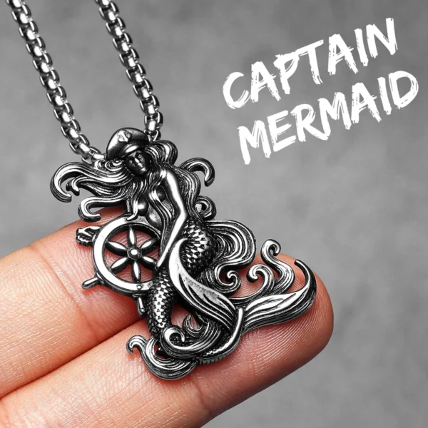 S95d18247690e4880ad471a3a9e85ecbcN.webp Mermaid Rudder Sailor Men Necklaces Stainless Steel Pendant Chain Women Fashion Jewelry Punk New In Accessories Gifts Wholesale