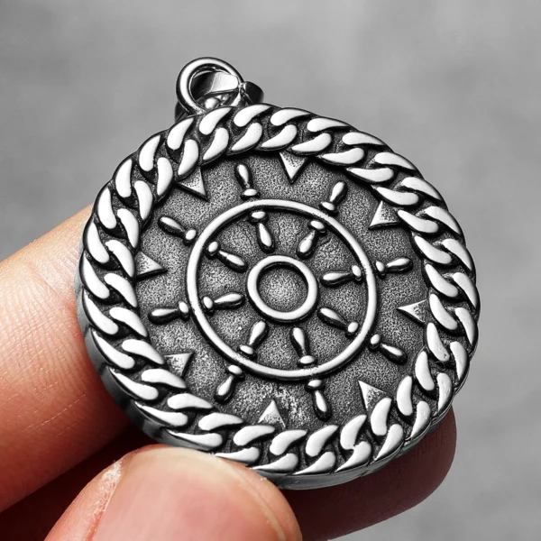 S9ab8beab8e11435791aaf065918ff768p.webp Round Anchor Rudder Men Necklaces Stainless Steel Pendant Chain Women Fashion Jewelry Punk New In Accessories Gifts Wholesale