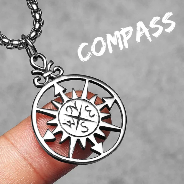 S9ea4002f90f64825abaeb3bddc23561dC.webp Simple Compass Symbol Men Necklaces Stainless Steel Pendant Chain Women Fashion Jewelry Punk New In Accessories Gifts Wholesale