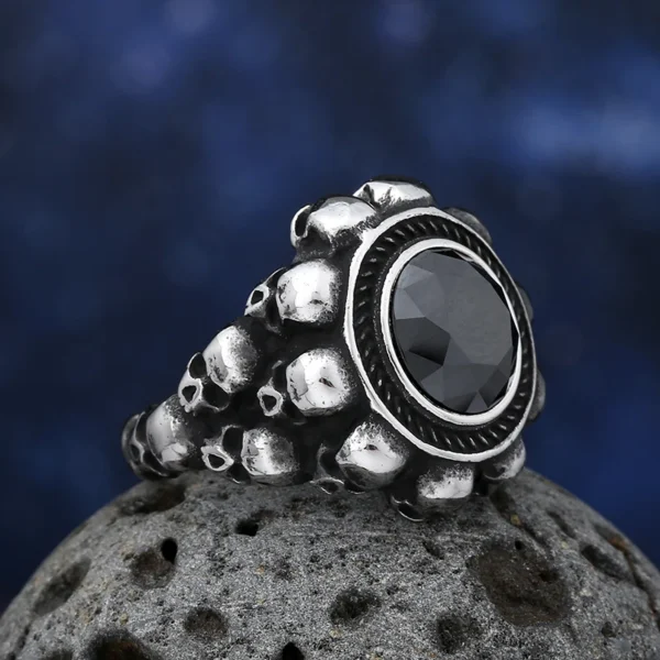 S9f3530544ec943e9a5614ce1f6070394a.webp Cool Punk Domineering 316L Stainless Steel Heavy Sugar Skull Ring Mens Punk Rock Biker Jewelry Christmas Creativity Gift