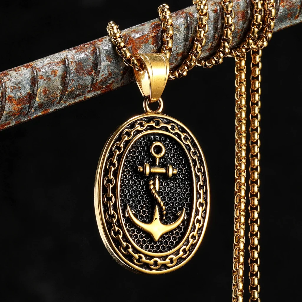 Anchor Simple Amulet Men Necklaces Stainless Steel Pendant Chain Women Fashion Jewelry Punk New In Accessories Gifts Wholesale