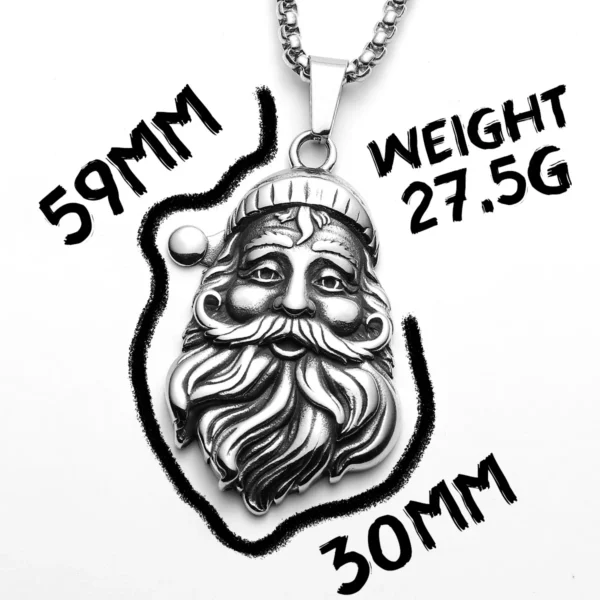 Sabb5b594cf394799b1c8a7b511d28ef5c.webp Merry Christmas Santa Claus Men Necklaces Stainless Steel Pendant Chain Women Fashion Jewelry Punk Accessories Gifts Wholesale