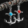 Anchor Turquoise Men Necklaces Stainless Steel Pendant Chain Women Fashion Jewelry Punk New In Accessories Gifts Wholesale