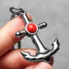 Anchor Turquoise Men Necklaces Stainless Steel Pendant Chain Women Fashion Jewelry Punk New In Accessories Gifts Wholesale