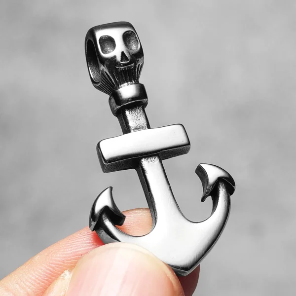 Sb651b98639e94041a624d12b6673fb06b.webp Simple Skull Anchor Men Necklaces Stainless Steel Pendant Chain Women Fashion Jewelry Punk New In Accessories Gifts Wholesale