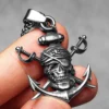 Pirate Skull Anchor Men Necklaces Stainless Steel Pendant Chain Women Fashion Jewelry Punk New In Accessories Gifts Wholesale