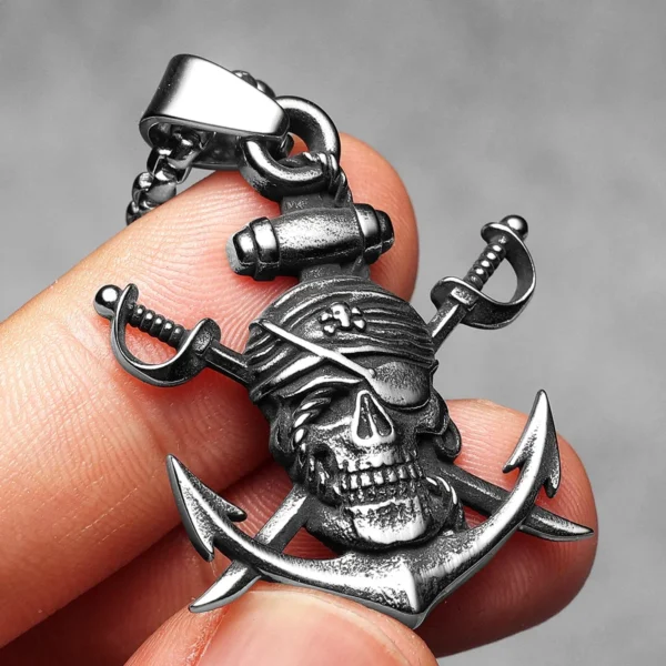 Sb7c78abacce948f5aecf1be55d666eedT.webp Pirate Skull Anchor Men Necklaces Stainless Steel Pendant Chain Women Fashion Jewelry Punk New In Accessories Gifts Wholesale