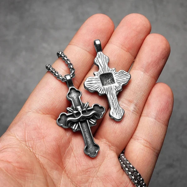 Sb9a8e29a3ef146ee893448592ddd9fa5o-1.webp Satan Cross Men Necklaces Stainless Steel Pendant Chain Women Fashion Jewelry Punk Amulets New In Accessories Gifts Wholesale