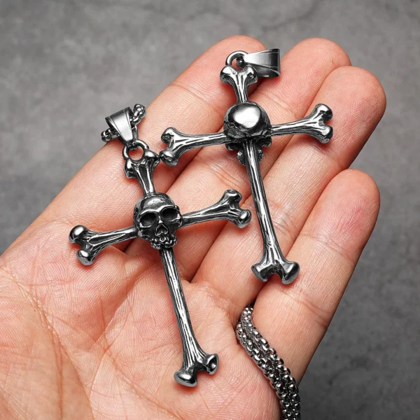 Sba6e5770fd2c4efdb7a0da9c0775c625C-1.webp Skull Bone Cross Men Necklaces Stainless Steel Pendant Chain Women Fashion Charm Jewelry Punk New In Accessories Gifts Wholesale