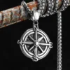 Simple Compass Amulets Men Necklaces Stainless Steel Pendant Chain Women Fashion Jewelry Punk New In Accessories Gifts Wholesale