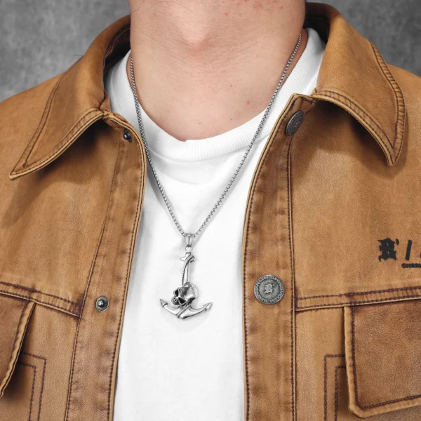 Sbd1d95f6801c494fbecf6d0f50f579ffS.webp Skull Anchor Amulets Men Necklaces Stainless Steel Pendant Chain Women Fashion Jewelry Punk New In Accessories Gifts Wholesale