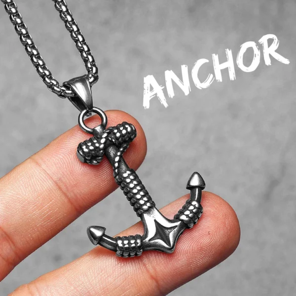 Sbf4ab3374726494ba353174cbbe982266.webp Simple Retro Anchor Men Necklaces Stainless Steel Pendant Chain Women Fashion Jewelry Punk New In Accessories Gifts Wholesale