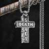 Death Saves Skull Cross Men Necklaces Stainless Steel Pendant Chain Women Fashion Jewelry Punk Gothic Accessories Gift Wholesale