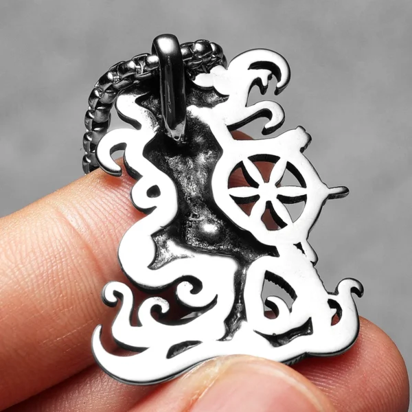Sce4cf58313bd40018e640547d5eb47f2X.webp Mermaid Rudder Sailor Men Necklaces Stainless Steel Pendant Chain Women Fashion Jewelry Punk New In Accessories Gifts Wholesale