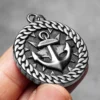 Round Anchor Rudder Men Necklaces Stainless Steel Pendant Chain Women Fashion Jewelry Punk New In Accessories Gifts Wholesale