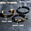 Luxury Set Bracelets Men Double Leopard head Handmade Enamel Roman Numeral Bangles Rope Buckle Stone Beads Jewelry Dropshipping