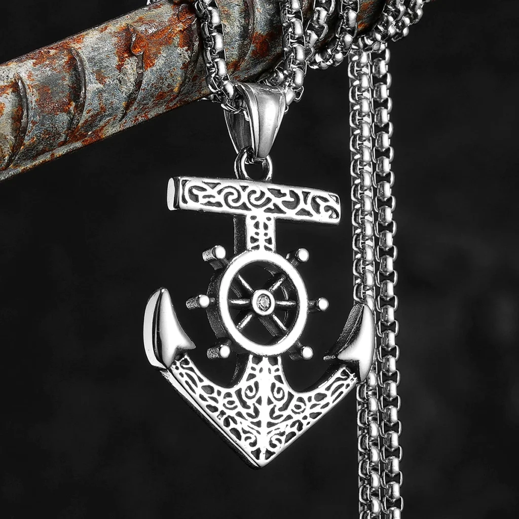 Anchor Sailor Rudder Men Necklaces Stainless Steel Pendant Chain Women Fashion Jewelry Punk New In Accessories Gifts Wholesale
