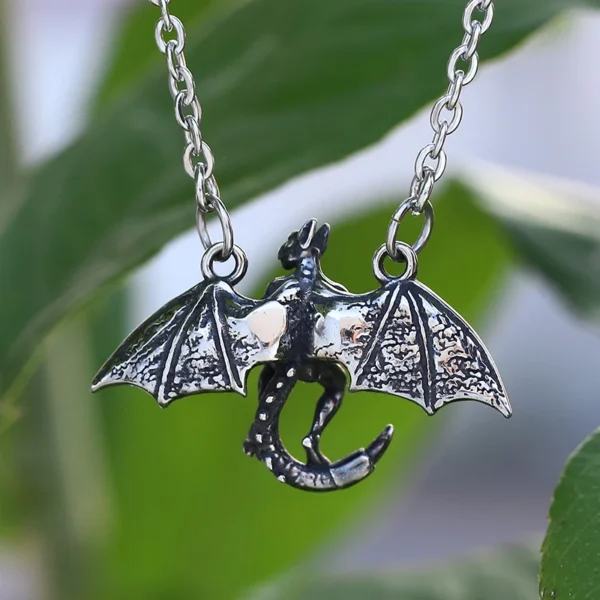 Se10a57f216c942f49d563494e6cc7fe82.webp Punk Rock 2024 New Biker 316L Stainless Steel Bat Pendant Necklace For Man Women Vintage Animal Jewelry