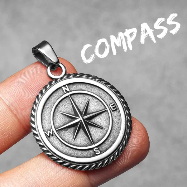 Se46c9a77b82f4a8d8c8d7df26cf48015z.webp Compass Anchor Men Necklaces Stainless Steel Pendant Chain Women Fashion Jewelry Punk New In Accessories Gifts Wholesale