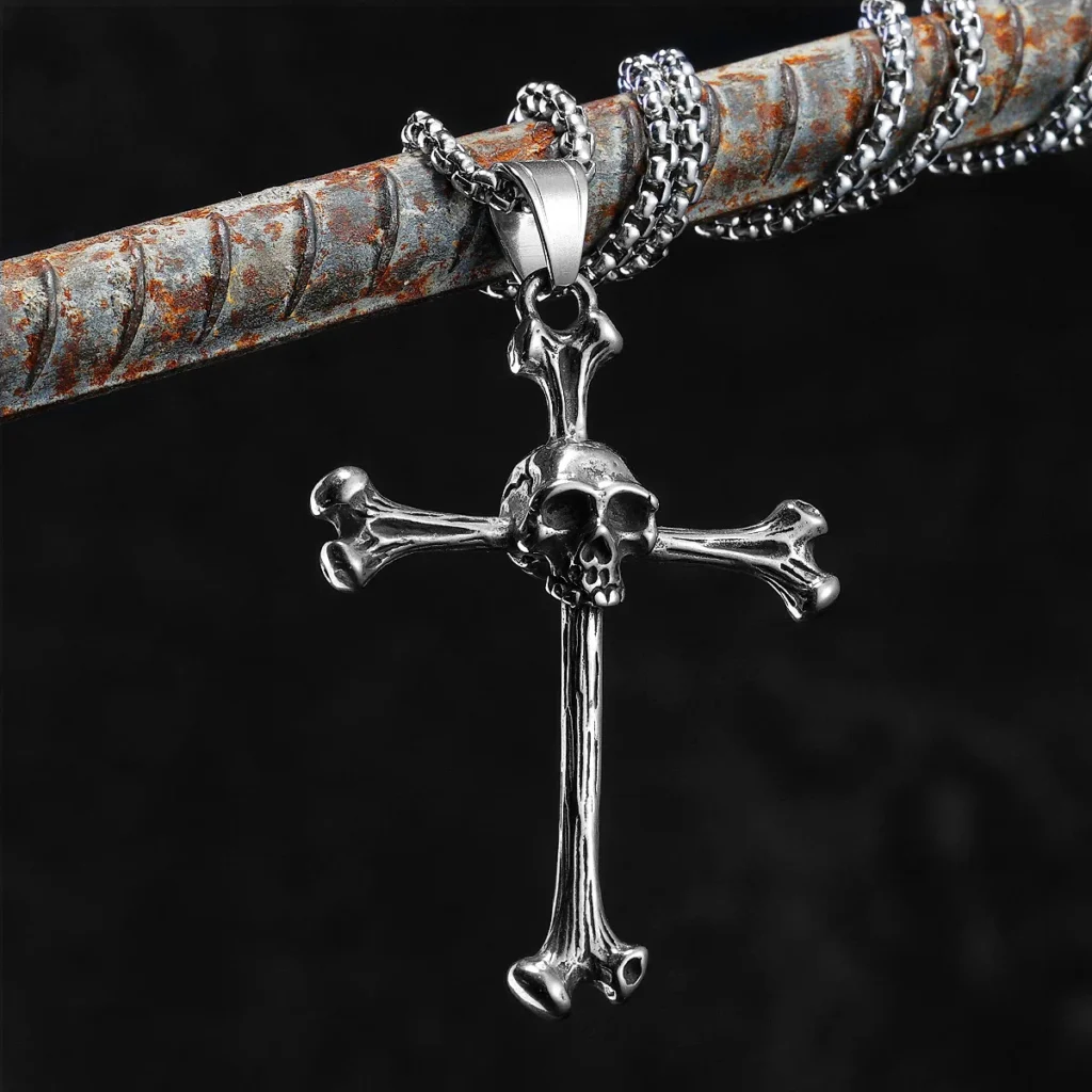 Skull Bone Cross Men Necklaces Stainless Steel Pendant Chain Women Fashion Charm Jewelry Punk New In Accessories Gifts Wholesale