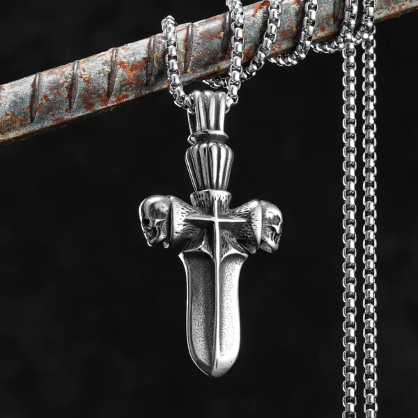 Sea9da7b3c1d146ba902b403b9798a4e0R.webp Cross Skull Sword Men Necklaces Stainless Steel Pendant Chain Women Fashion Jewelry Punk New In Accessories Gifts Wholesale