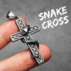 Cross Snake Men Necklaces Stainless Steel Pendant Chain Women Simple Fashion Jewelry Punk Amulets Accessories Gifts Wholesale