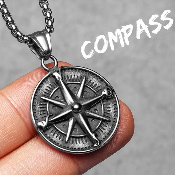Sf7d05a2c1ae8426f89f5e5d5b1048a23l.webp Compass Amulets Men Necklaces Stainless Steel Pendant Chain Women Fashion Jewelry Punk New In Accessories Gifts Wholesale