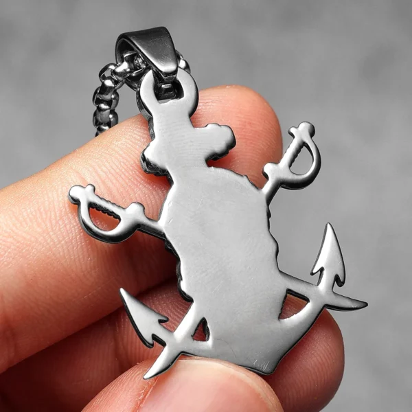 Sf964c7e1b0a848469903094cd1ef50eat.webp Pirate Skull Anchor Men Necklaces Stainless Steel Pendant Chain Women Fashion Jewelry Punk New In Accessories Gifts Wholesale