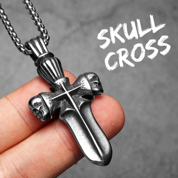 Sfe67884ac08846df84ab71aec1feb5045.webp Cross Skull Sword Men Necklaces Stainless Steel Pendant Chain Women Fashion Jewelry Punk New In Accessories Gifts Wholesale
