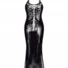 S858a74f6c79d4ae1a5229e8ee9f0ae41u.webp Punk Camisole Dress Halloween Long Dress Gothic Skeleton Pattern Cosplay Costume Party Dress Sexy Outfit Festival Clothing