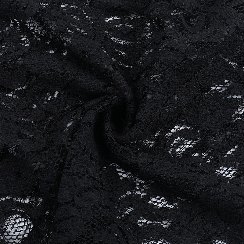 Goth Dark Elegant Fashion Lace Patchwork Velvet Long Dress Women Partywear Mall Gothic Flare Sleeve Hem Split Bodycon Dresses - Image 8