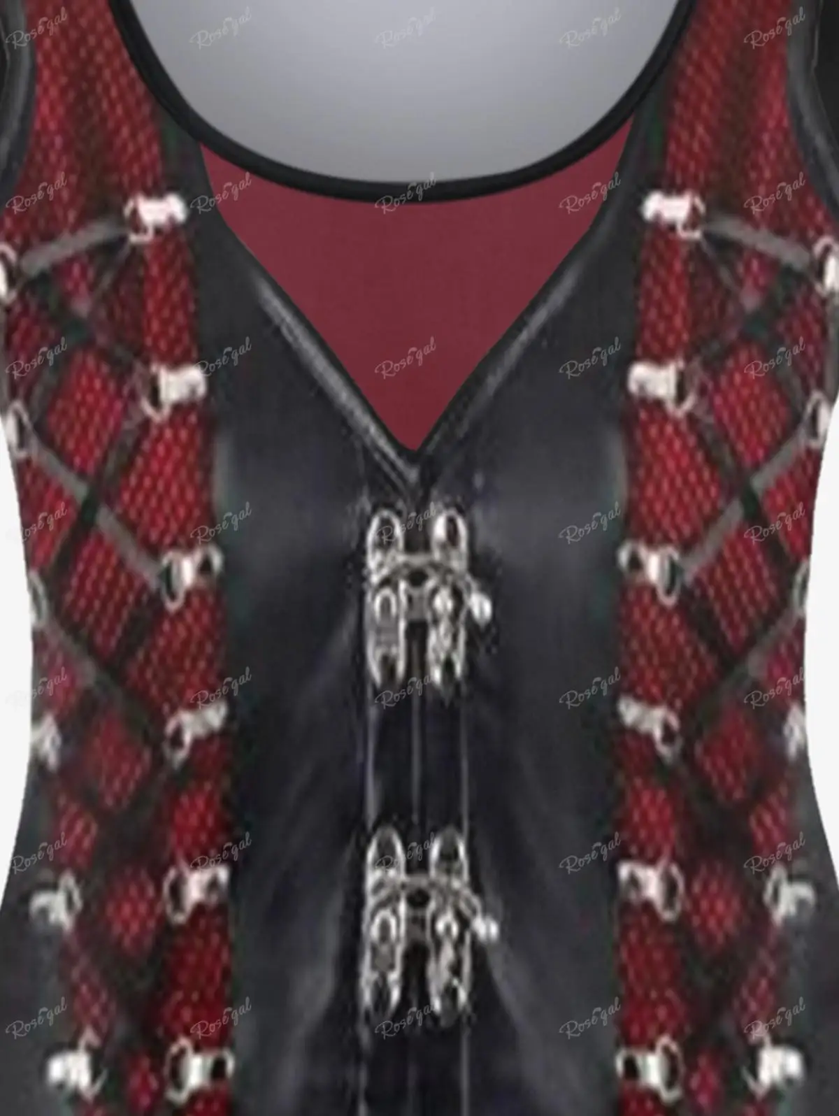 ROSEGAL Plus Size Gothic Graphic T-Shirt for Women, Long Sleeve, Zipper Buckles 3D Print Halloween Thin Tops Spring Fall Clothes - Image 3