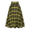 SISHION 2025 Autumn New A Line Swing Buttons Long Midi Vintage Skirt SS0037 Red Green High Waist Plaid Skirts for Women Jupe