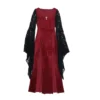 Sfb062cf0cb854215b5011166cc39aba00.webp Goth Dark Elegant Fashion Lace Patchwork Velvet Long Dress Women Partywear Mall Gothic Flare Sleeve Hem Split Bodycon Dresses