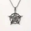 H3673322c4a9845d889276787b4672ec0Q.webp Gothic Punk Skull Head Pentacle Pendant Necklaces for Men Pentagram Star Sweater Chains Jewelry