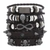 [Gorgeousxx] Gothic Skull PU Leather Wristband for Women Men Punk Style Rivet Bracelets Jewelry