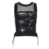 Subculture Gothic Dark New Sexy Women Tops Slightly Revealing Court Vintage Design Punk Trendy Female Vest Chic Woman Clothing