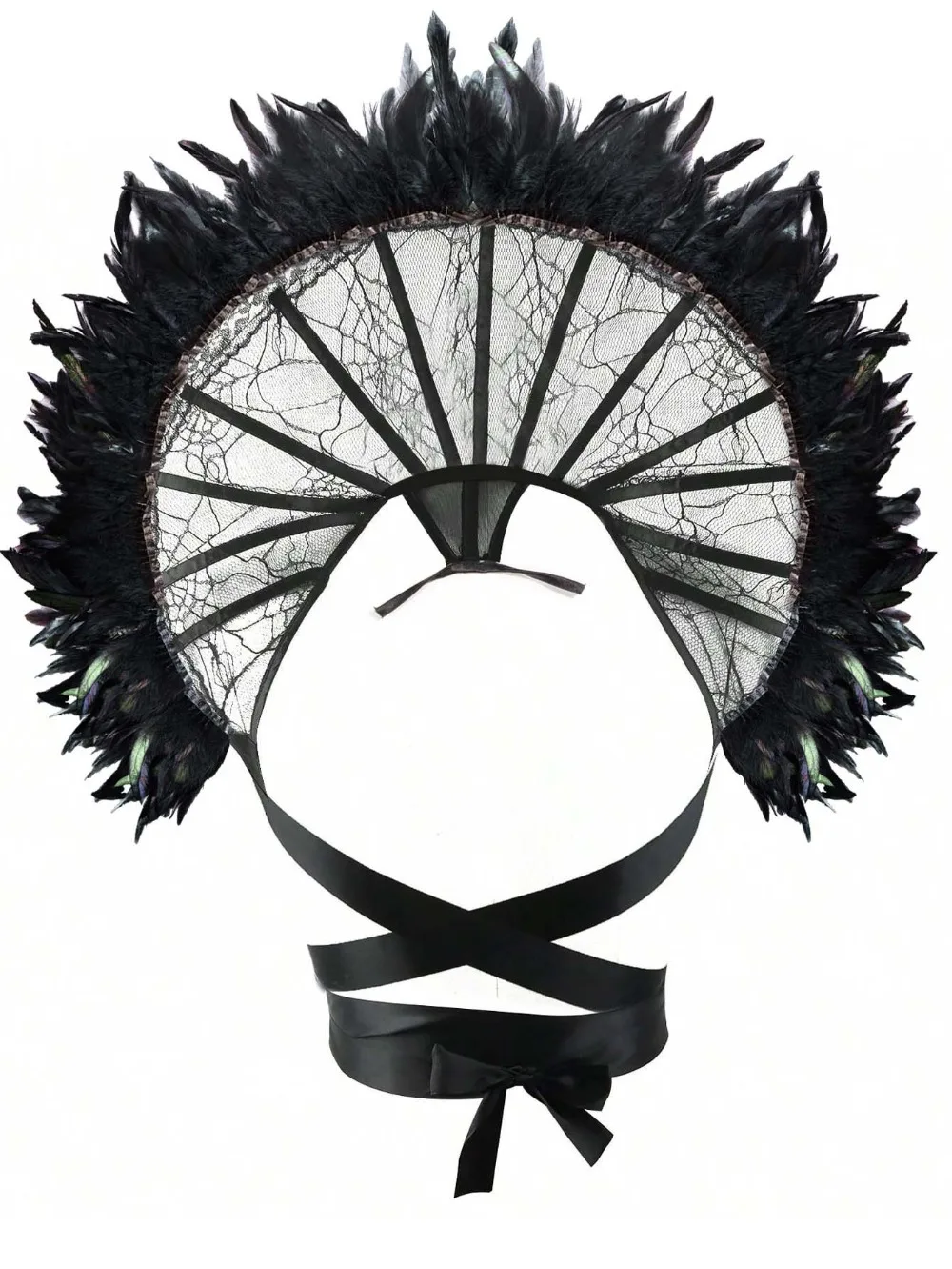 Gothic Lace Cape Collar Renaissance Stand Collar Lace Cloak Halloween Cosplay Accessorie Dress Up Costumes Props Black - Image 7