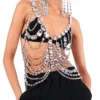 Stonefans Exaggerated Large Rhinestone Body Chain Jewelry Halloween Carnival Costume Crystal Chest Chain Lingerie Rave Outfits