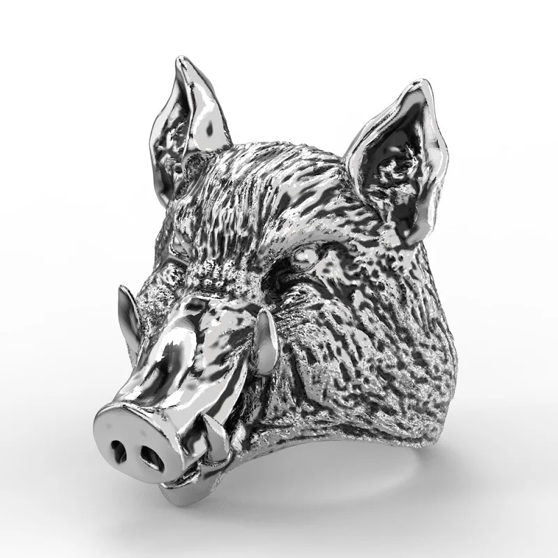 New Vintage Animal Wild Boar Head Alloy Rings for Men Finger-Ring Cool Stuff Accessories Men's Jewelry Discount - Image 8
