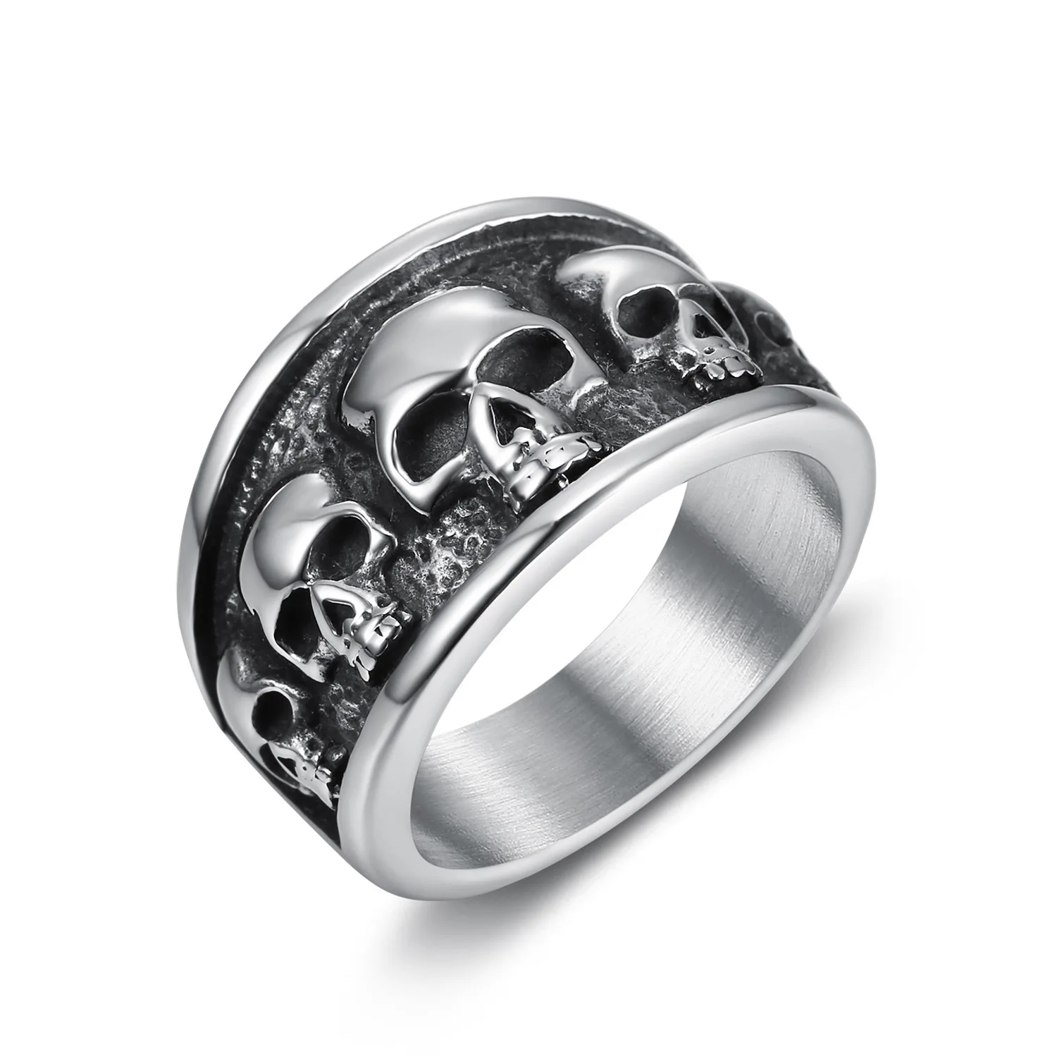 Sbe193c4e4d1f4279a4221f6d894ad2f6w-6.webp Multi Style Punk Skull Rings Stainless Steel Fashion Personality Hip-hop Men's Ring Biker Party Charm Jewelry Gift Dropshipping