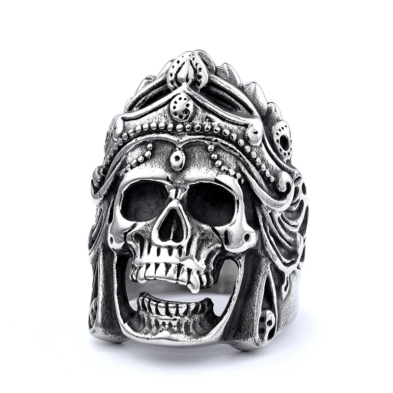 Sc536164a42074828aad26349207649763-6.webp Multi Style Punk Skull Rings Stainless Steel Fashion Personality Hip-hop Men's Ring Biker Party Charm Jewelry Gift Dropshipping