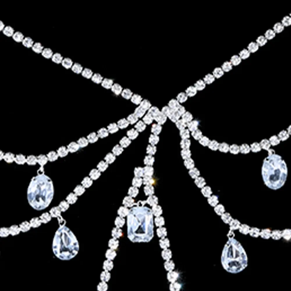 XSBODY Charm Exaggerated Big Crystal Lingerie Chest Chain Water Drop Gem Rhinestone Bra Vest Chain Ladies Clubwear Jewelry - Image 6