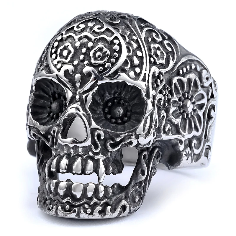 Se478f071cec14e9494a2a6872f4ce53aA.webp Multi Style Punk Skull Rings Stainless Steel Fashion Personality Hip-hop Men's Ring Biker Party Charm Jewelry Gift Dropshipping